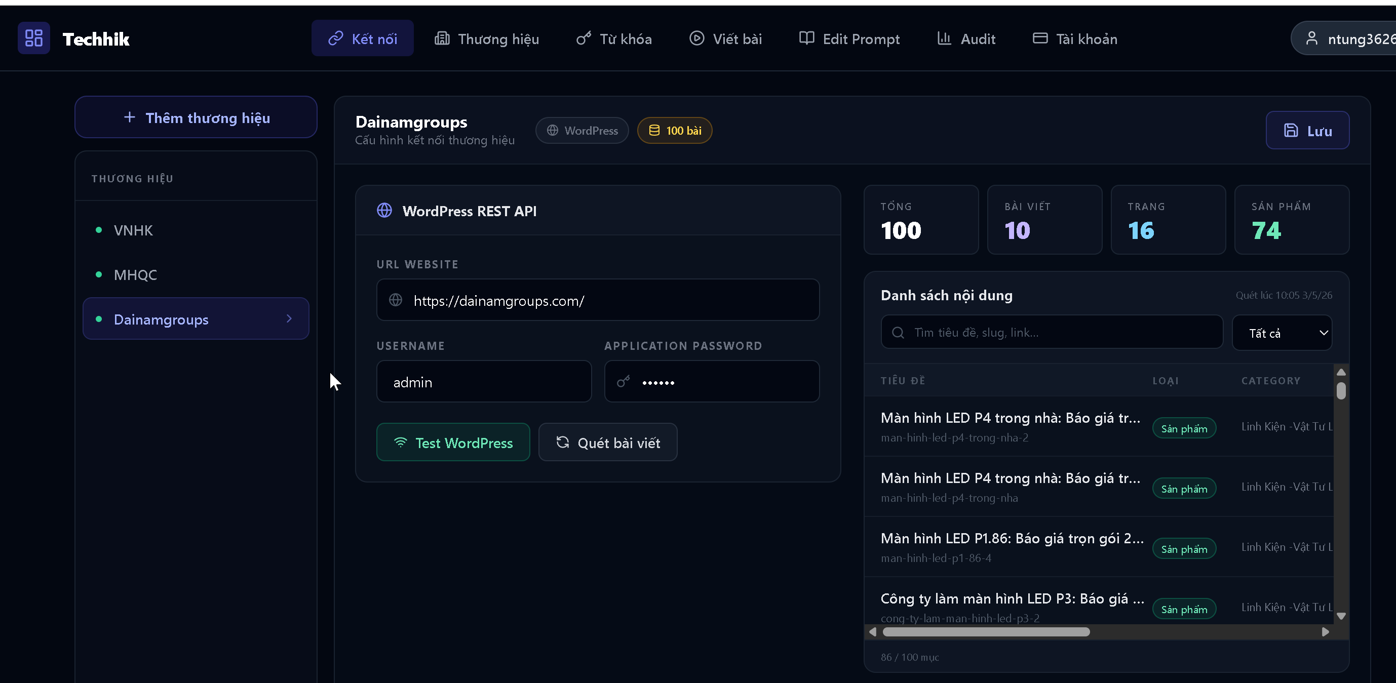 Kết nối WordPress REST API
